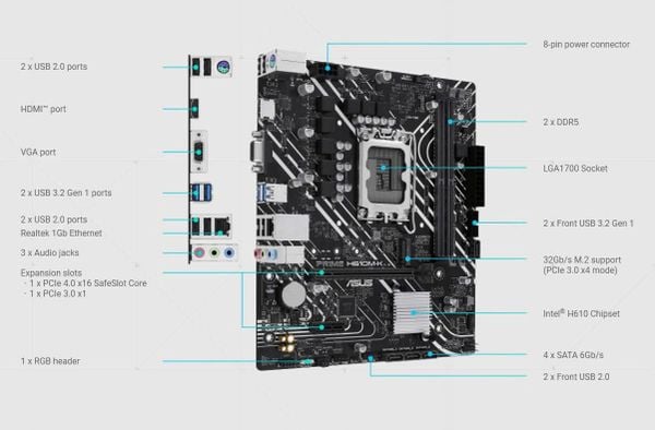 Main Asus H610M-K DDR5