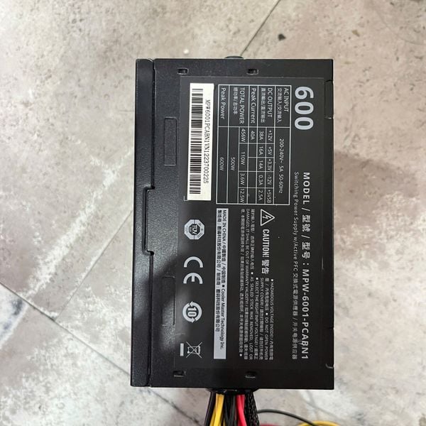 NGUỒN COOLER MASTER 600W MPW BH 1 THÁNG