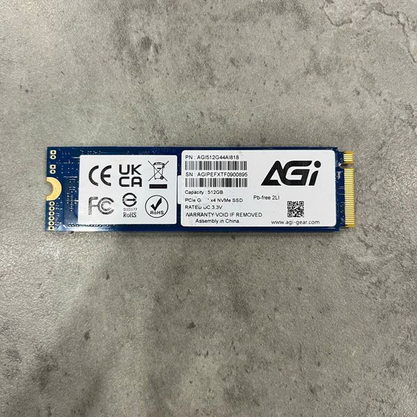 SSD AGI 512GB AI818 NVME M.2 GEN 4 (ĐỌC 5200MB/s) BH 1 THÁNG