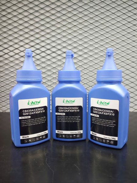 Mực chai CB435A/436A/CE285A/CE505A/CF283A/Q2612A/FX9/FX10/103/303/703/104/304, 140 gam