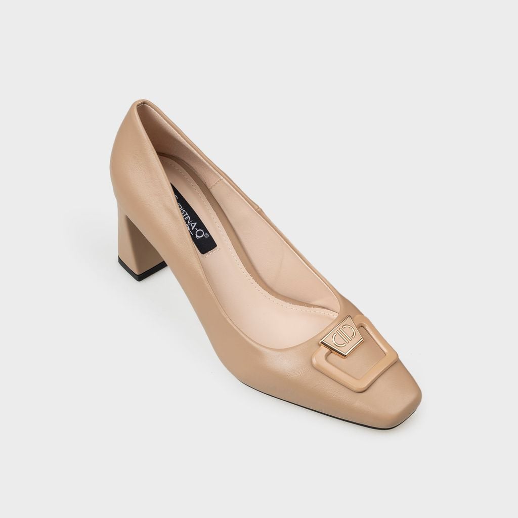 Giày Nữ Cao Gót Bít Mũi Vuông CHRISTINA-Q GBV178I