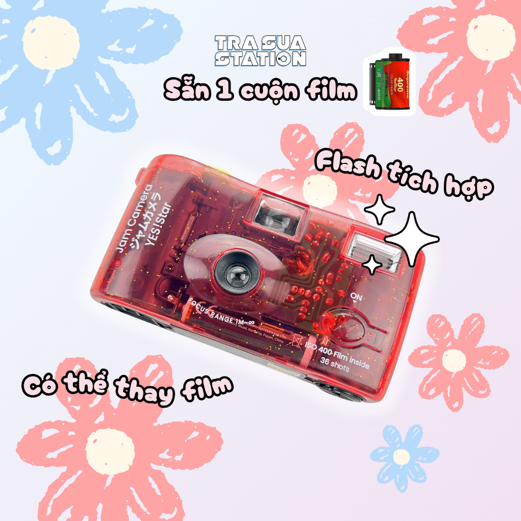 Máy ảnh Yes!Star Jam Camera - Reloadable ( Máy có sẵn 1 cuộn film - Có flash - Có flash - Có thể thay film )