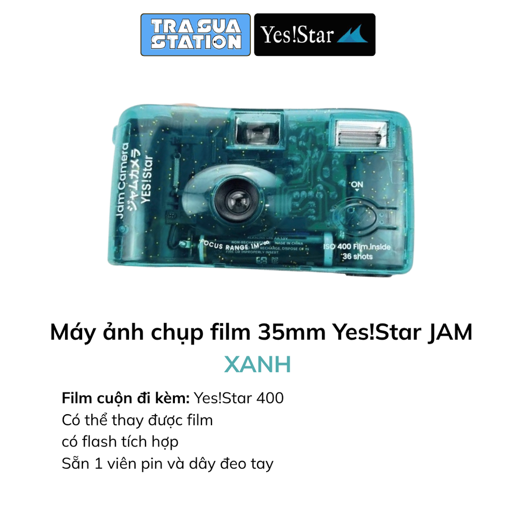 Máy ảnh Yes!Star Jam Camera - Reloadable ( Máy có sẵn 1 cuộn film - Có flash - Có flash - Có thể thay film )