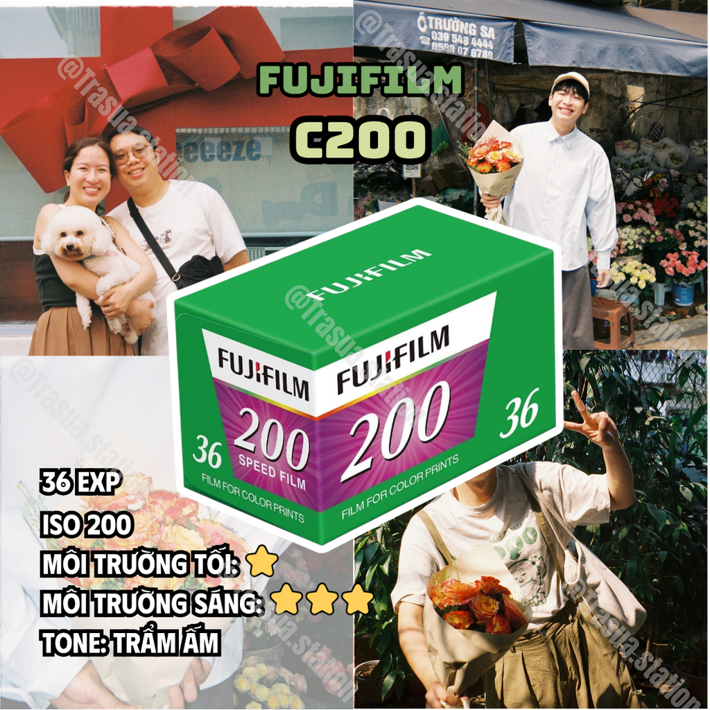 Film cuộn Fujifilm color C200 35mm dùng cho các dòng máy ảnh film