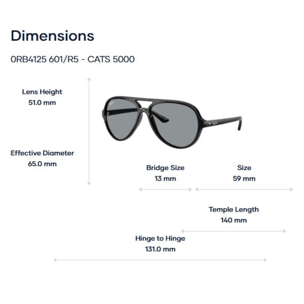  Kính Mát Pilot RayBan Cats 5000 0RB41255 - Tem Chính Hãng Luxottica 