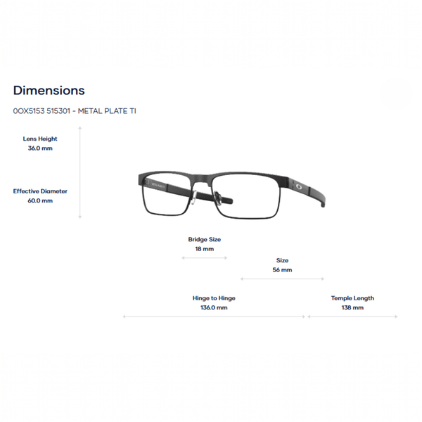 Oakley 0OX5153 Metal plate ti Gọng Kính