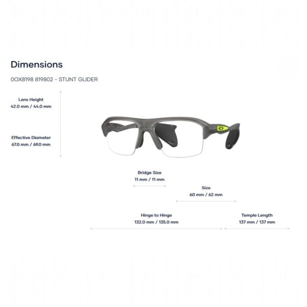 Oakley 0OX8198 Stunt glider Gọng Kính Nửa Khung Thể Thao | Chính Hãng