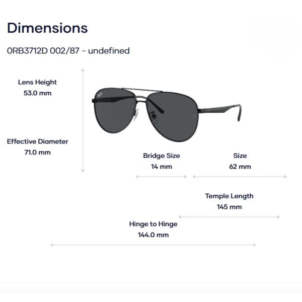 Kính Mát Pilot RayBan 0RB3712D – Tem Chính Hãng Luxottica