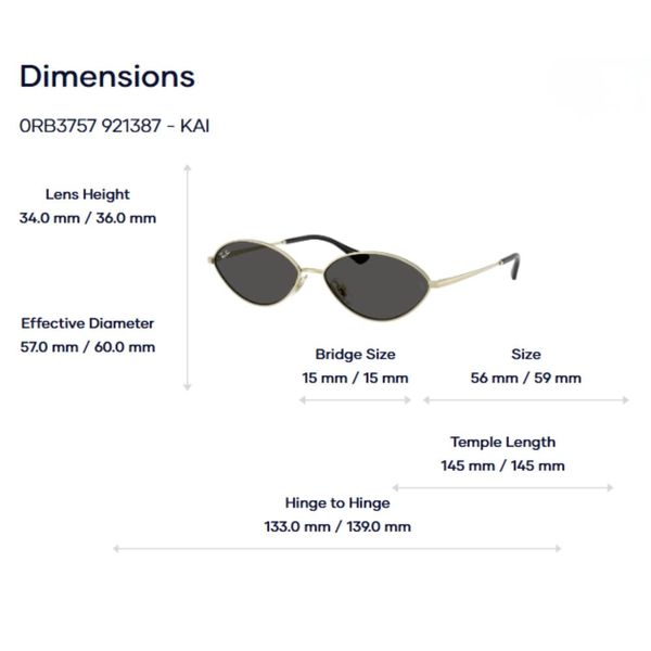 RayBan Kai Bio-based 0RB3757 Kính Mát Oval