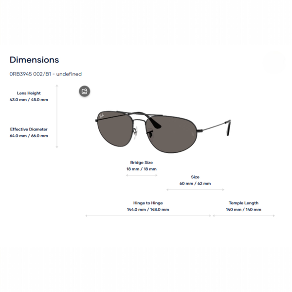 RayBan 0RB3945 Kính Mát - Tem Chính Hãng Luxottica