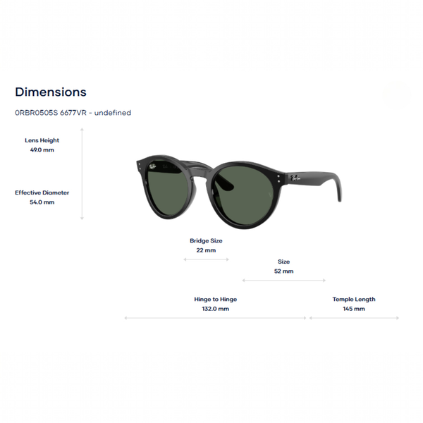 RayBan Oval 0RBR0505S Kính Mát - Tem Chính Hãng Luxottica