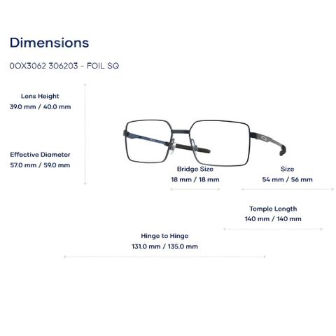  Oakley 0OX3062 – Foil sq Gọng Kính – Tem Chính Hãng Luxottica 