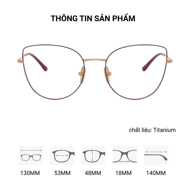 Gọng Kính Mắt Mèo Titanium Vogue 0VO4298T Chính Hãng