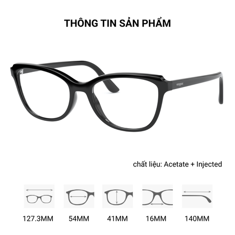  Gọng Kính Mắt Mèo Vogue 0VO5292F - Tem Chính Hãng Luxottica 