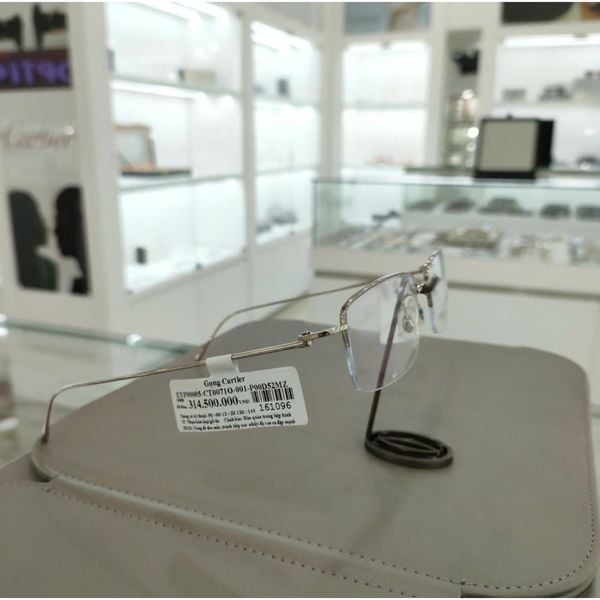 Gọng Kính Cartier CT0071O Nửa Khung Đúc Vàng Nguyên Khối 18K