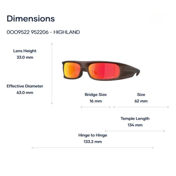  Kính Mát Oakley Highland 0OO9522 - Tem Luxottica Chính Hãng 