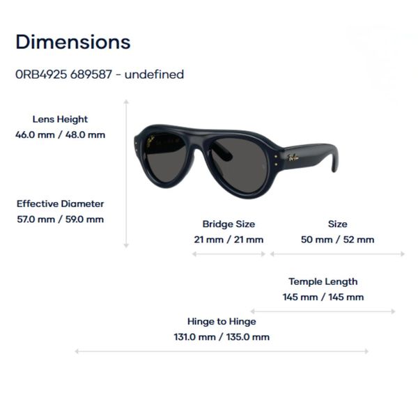 Kính mát RayBan Pilot 0RB4925 - Tem Luxottica Chính Hãng 