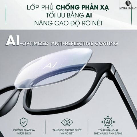  Tròng Kính Chống Ánh Sáng Xanh Divel Italia Asp 1.56 Blue Natural Aria 
