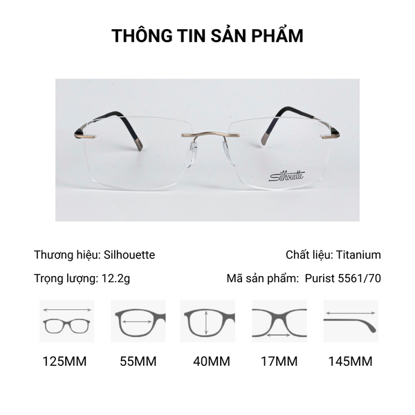 Silhouette Purist 5561/70 Kính Không Gọng – Tem Chính Hãng 101