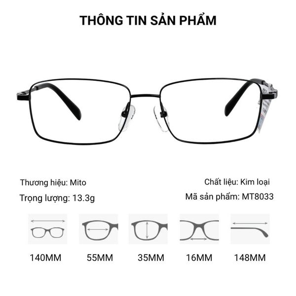 Gọng Kính Mito MT8033 -Tem Chính Hãng 101