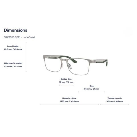  Gọng Kính Ray-Ban RB7550 Optics Ctx Collection – Tem Chính Hãng Luxottica 