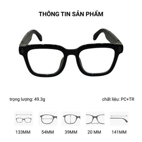  Kính Thông Minh Aison V03 - Có Camera, Ai, Quay video, Tai Nghe, Lắp Được Tròng Có Độ 