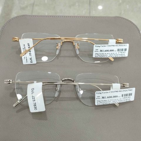  Cartier CT0379O Kính Không Gọng Đúc Vàng Nguyên Khối 18K – Tem Chính Hãng Vinaoptic 