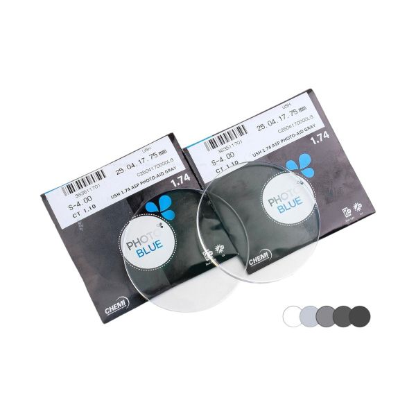 Tròng Kính Đổi Màu Khói Chemi 1.74 PhotoBlue