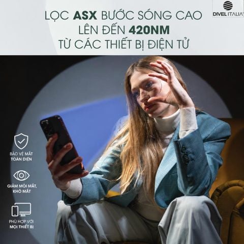  Tròng Kính Chống Ánh Sáng Xanh Divel Italia Asp 1.56 Blue Natural Aria 