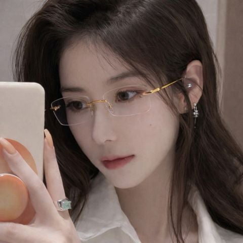  DOX D13166 Kính Không Gọng Chữ Nhật Mạ Vàng 18K – Chính Hãng 