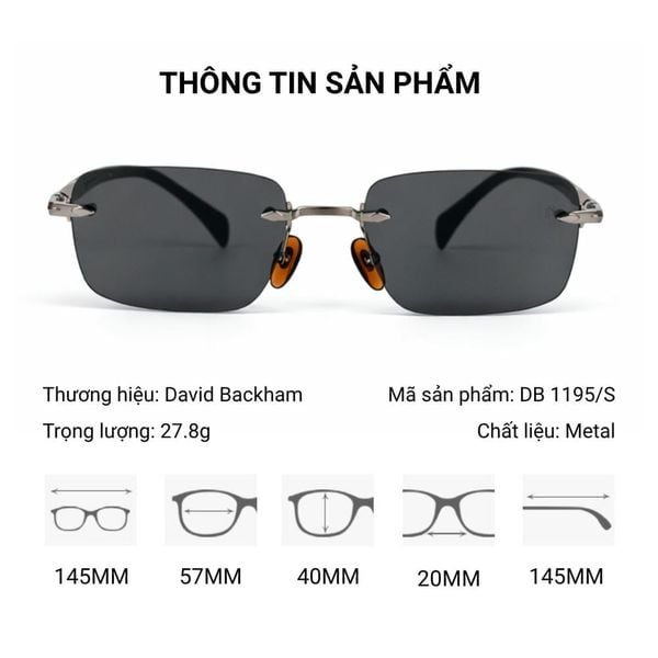 David Beckham DB 1195/S Kính Mát Không Gọng - Bản Đẹp