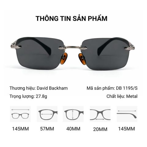  Kính Mát Không Gọng David Beckham DB 1195/S - Bản Đẹp 