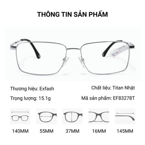 Gọng Kính Titan Nhật Exfash EF83278T – Tem Chính Hãng 101 
