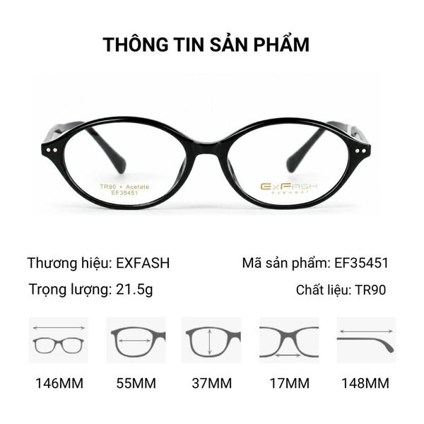 ExFash EF35451 Gọng kính Oval – Tem Chính Hãng 101