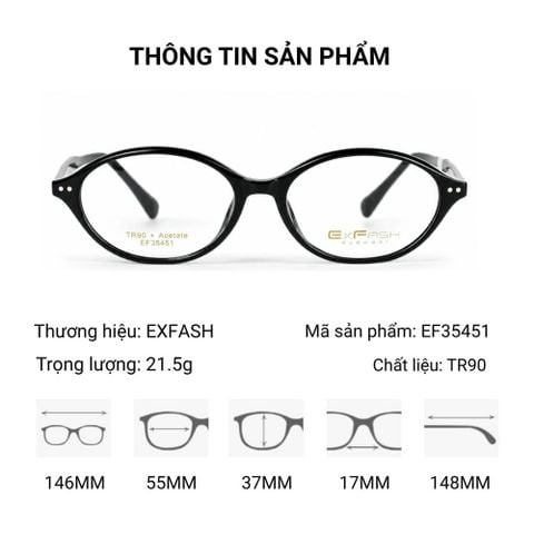  ExFash EF35451 Gọng kính Oval – Tem Chính Hãng 101 