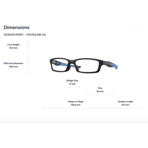  Oakley Crosslink (a) 0OX8118 Gọng Kính Thể Thao – Tem Chính Hãng Luxottica 