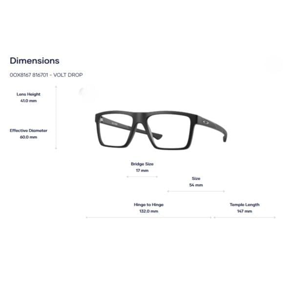 Oakley 0OX8167 Volt Drop Gọng Kính Thể Thao – Tem Chính Hãng Luxottica