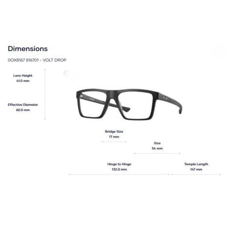  Oakley 0OX8167 Volt Drop Gọng Kính Thể Thao – Tem Chính Hãng Luxottica 