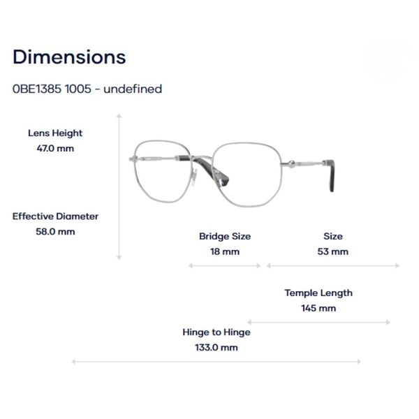  Burberry 0BE1385 Gọng Kính Vuông – Chính Hãng Luxottica 