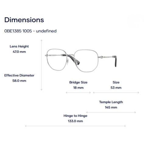  Burberry 0BE1385 Gọng Kính Vuông – Chính Hãng Luxottica 