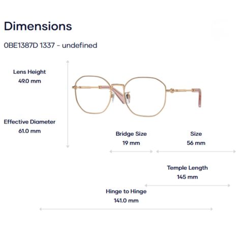  Burberry 0BE1387D Gọng Kính Tem Chính Hãng Luxottica 