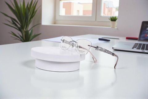  Crystal C-33603 Kính Không Gọng Mắt Mèo Titanium 