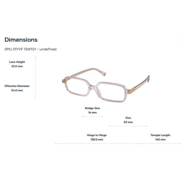 Miu Miu 0MU 01YVF Gọng Kính Chữ Nhật – Tem Chính Hãng Luxottica