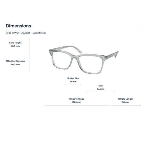  Gọng Kính Chữ Nhật PRADA 0PR 14WVF – Tem Chính Hãng Luxottica 