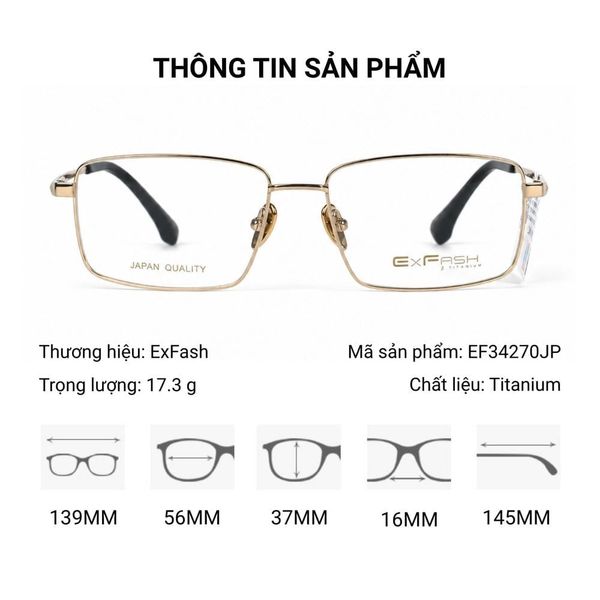 ExFash EF34270JP Gọng Kính Titanium – Tem Chính Hãng 101