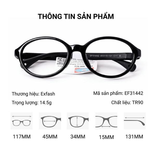 Gọng Kính Trẻ Em Exfash EF31442 Chính Hãng