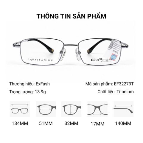  Gọng Kính Cận Titanium Exfash EF32273T - Tem Chính Hãng 101 