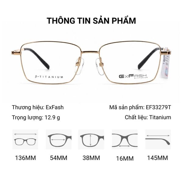 ExFash EF33279T Gọng Kính Titanium – Tem Chính Hãng 101
