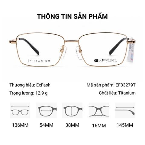  Gọng Kính Titanium ExFash EF33279T – Tem Chính Hãng 101 