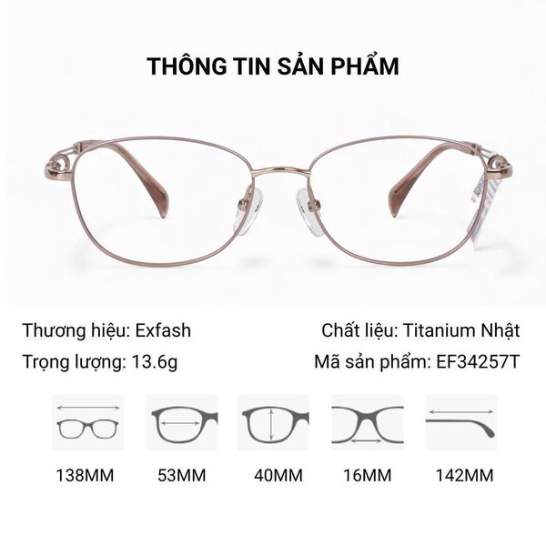 Gọng Kính Mắt Mèo Exfash EF34257T – Chính Hãng 101